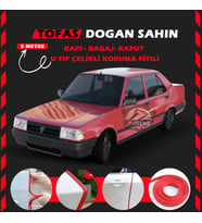 Tofaş Doğan Oto Araç Kapı Koruma Fitili 5metre Parlak Kırmızı Renk