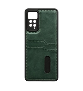 Xiaomi Redmi Note 12 Pro 4G Kılıf Sara Kartvizitli Deri Kılıf - Koyu Yeşil
