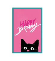 Happy Birthday – Kedi Temalı Doğum Günü Kartı  Hediye Not Kartı Kartpostal 10×15 cm (Pembe-Mavi-Sarı-Beyaz)
