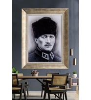 Gümüş Çerçeveli Atatürk Tablo za312