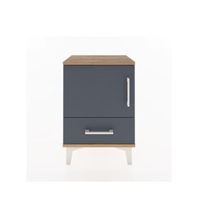 Arges Komodin 2 Raflı Tek Kapaklı 44x30x64 Çam-Antrasit