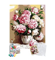 Sayılarla Boyama Seti 40 x 50 cm Tuval Şasesine Gerili Karanfiller