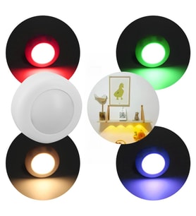 PowerMaster PM-26973 RGB Gün Işığı Led Raf Duvar Aydınlatma 3XAAA Pil İle Çalışır (Tekli)
