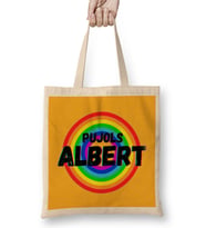 Albert Pujols CARTON ART - baseball gifts Vintage Retro Rainbow For BOYS AND Dad Bez Çanta Uzun Saplı