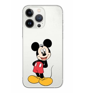 Apple iPhone 13 Pro Uyumlu Kamera Korumalı Tıpalı Kapak Mickey Mouse TasarımlıŞeffaf Kılıf