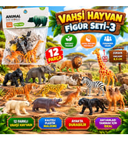 Poşette 12 li Vahşi Hayvan Figür Seti-3