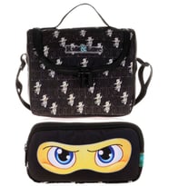 Kaukko Siyah Ninja Isı Yalıtımlı Beslenme Çantası ve Kalemlik Seti - Erkek Çocuk
