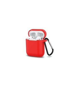 Apple Airpods Askılı Silikon Mat Kılıf (Kırmızı)