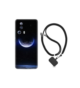 Xiaomi 13 Lite Kılıf Ipli Boyun Askılı Desenli Silikon Midnight Moon 1802