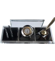 Kristal Masaüstü Kalemli isimlik - Ofis Makam Hediyesi M553 FUME GOLD