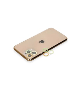 Durukar® iPhone 11 Pro Max Renkli Kamera Lens Koruma Cam - Sarı-Turuncu