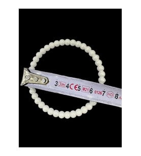 10'lu Pratik Şık Plastik İncili Nikah Şekeri Halkası ( 7cm-Beyaz)