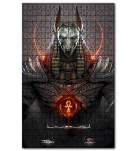 Cakapuzzle Anubis ve Terazi Görseli Puzzle Yapboz MDF (Ahşap) (120 Parça)