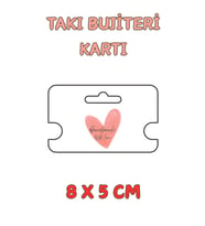 Handmade With Love 100 Adet Kolye Kartı - Bileklik Kartı - Takı Kartı - Paketleme Kartı