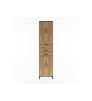Hyperion Dolap 3 Raflı 3 Çekmeceli 4 Kapaklı 60x44x243 Antrasit-Çam