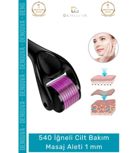 #MasajAleti 540 Titanyum İğneli Derma Roller Cilt Bakım Akne Leke Karşıtı Yenileme Masaj Aleti 1 mm