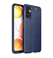 Samsung Galaxy A32 Deri Görünümlü Silikon Lacivert
