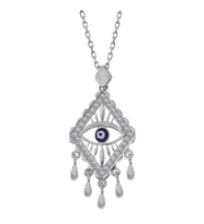 Aya Diamond Gümüş Nazarlı Kalp Bayan Bileklik