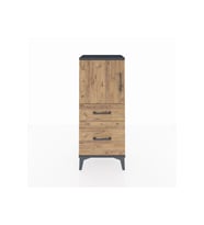 Arges Komodin 2 Raflı 2 Çekmeceli Tek Kapaklı 44x30x106 Antrasit-Çam