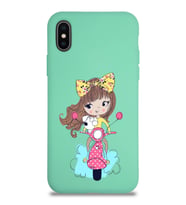 Apple iPhone XS Max Uyumlu Lansman Kılıf Vespagirl Tasarımlı Altı Kapalı İçi Kadife Kaplı  Kapak (Şeffaf)