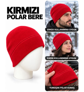 Unisex Polar Bere, Kadın ve Erkek Uyumlu, Kışlık Yumuşak Polar Bere