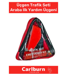 TSE Belgeli Tüvtürk Uyumlu Bez Çantalı Karayollarına Uygun Araba Oto Araba Üçgen Trafik Seti