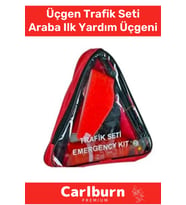 TSE Belgeli Tüvtürk Uyumlu Bez Çantalı Karayollarına Uygun Araba Oto Araba Üçgen Trafik Seti