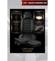 jeep grand cherokee 1995 Koltuk ve Kılıf uyumlu Yastık Siyah Lüks Minder 2 Minder 2 Yastık