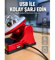 Güneş Enerjili LED Disco Lamba Şarjlı RGB Parti ve Dekoratif Aydınlatma Lambası