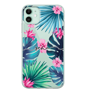 Apple Tropical Tasarımlı Şeffaf Telefon Kılıfı