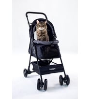 Zampa Showtime Siyah Kedi-Köpek Arabası (SP02XKB)  Katlanabilir, Fileli, Güvenli ve Ergonomik Tasarım