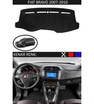 Fiat Bravo 2007-2010 Modelleri Için Uygun Torpido Koruma Halısı Siyah Kenar Renk Siyah