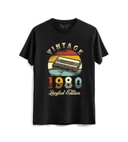 Vintage 1980 Limeted Edition Siyah Tshirt