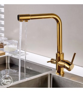 Sipahi Marble Altın Kaplama Arıtmalı Eviye Bataryası