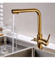 Sipahi Marble Altın Kaplama Arıtmalı Eviye Bataryası