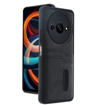 Pilelistore   Xiaomi Redmi A3 4G Kılıf Sara Kartvizitli Deri Kılıf - Siyah