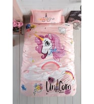 Clasy %100 Pamuk Tek Kişilik Nevresim Takımı Pink Dreams V1 Pudra