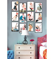 Mutfak dekorasyon, Duvar tabloları,  Pop Art Kızları, Parçalı Mdf Tablo, Pop Art 12 Parça Tablo, Mutfak Mdf Tablo