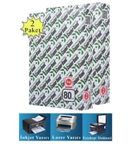 Fotokopi Kağıdı A4 80 gr 500 lü 2 Paket Copierbond Fotokopi Kağıdı Lazer İnkjet ve Fotokopi Makineleri İçin Uyumlu (Beyaz)