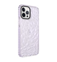 Uyumlu Model Apple iPhone 12 Pro Max Kılıf Bumper Şeffaf Buzlu Kapak (Mor)