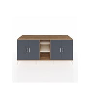 Kronos Konsol 4 Raflı 4 Kapaklı 220x59x99 Çam-Antrasit/Aytaşı