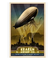 Steampunk Zeplin: Amiral Rosendahl Tablo Ahşap Poster Dekoratif