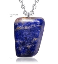 Sertifikalı Ham Doğal Işlenmemiş Lapis Lazuli Taşı Kolye (Çok Renkli)