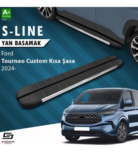 S-Dizayn Ford Tourneo Custom 2 Kısa Şase S-Line Krom Yan Basamak 223 Cm 2023 Üzeri A+ Kalite