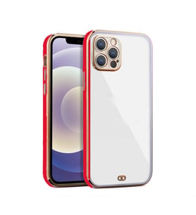 iPhone 13 Pro Max Arka kapak Kılıf    Kırmızı     kenarlı  rose