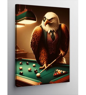 Kanvas Tablo Bilardo Oynayan Kartal