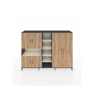 Hyperion Dolap 13 Raflı 6 Kapaklı 220x44x163 Antrasit-Çam/Aytaşı