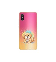 Xiaomi Mi 8 Pro ile Uyumlu Splash Köpek Tasarımlı Şeffaf Silikon Kılıf
