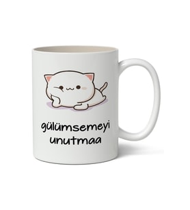 Gülümsemeyi Unutmaa Baskılı Kupa Bardak Baskılı Kahve Kupa Bardak