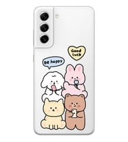 Samsung Galaxy S21 FE Uyumlu Sevimli Ayıcıklar Desenli Şeffaf Telefon Kılıfı